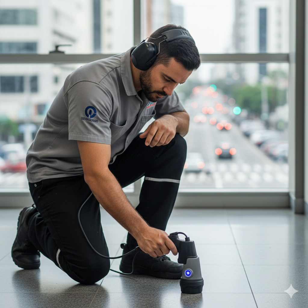 Detecção de vazamento com ultrassom no bairro do Jabaquara, Zona Sul de SP